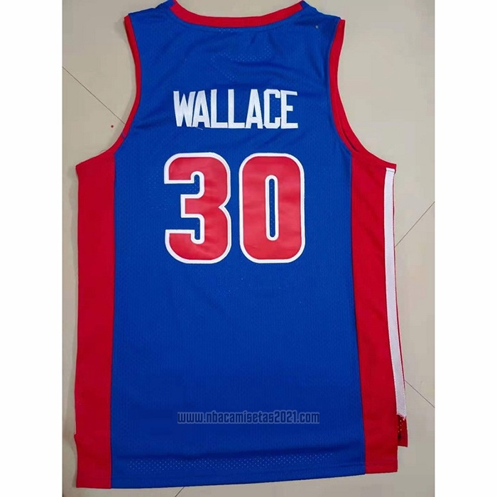 Camiseta Detroit Pistons Rasheed Wallace #30 Mitchell & Ness 2003-04 Azul